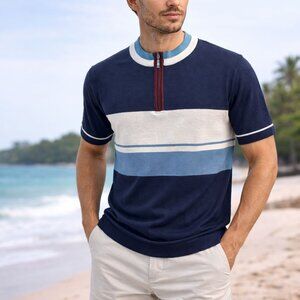 Laboratory Lord & Taylor Men's Short Sleeve Half-Zip Knit Shirt - Size 2XL - NWT